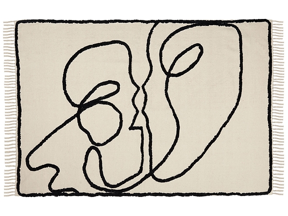 Dywan bawełniany 160 x 230 cm beżowo-czarny KONUR, 224849