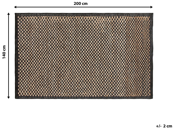 Dywan skórzany 140 x 200 cm czarno-beżowy GERCE, 224908
