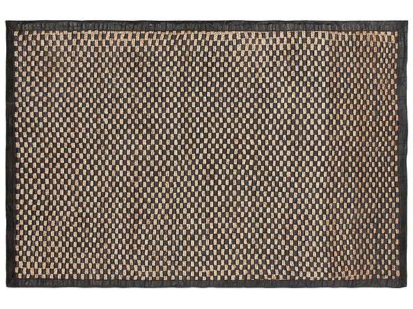 Dywan skórzany 140 x 200 cm czarno-beżowy GERCE, 224909