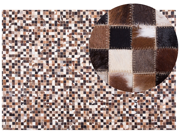 Dywan patchwork skórzany 160 x 230 cm wielokolorowy KONYA, 224957