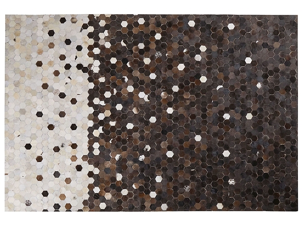 Dywan patchwork skórzany 160 x 230 cm brązowo-beżowy EYIM, 225238