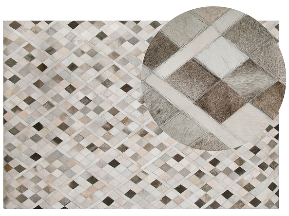 Dywan patchwork skórzany 140 x 200 cm wielokolorowy HIRKA, 225247