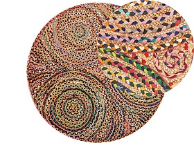 Dywan okrągły bawełniany ⌀ 140 cm wielokolorowy YENICE