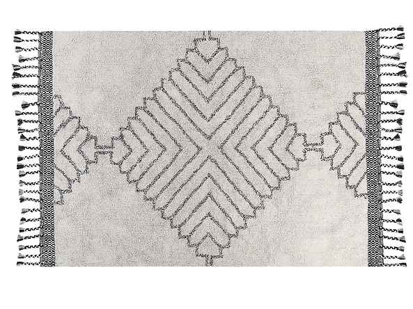 Dywan bawełniany 140 x 200 cm biało-czarny ERAY, 225667