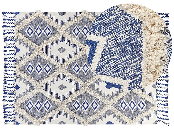 Dywan bawełniany 140 x 200 cm beżowo-niebieski MANAVGAT, 226292