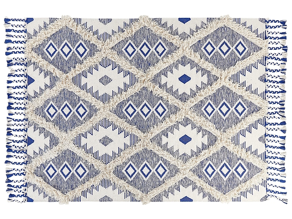 Dywan bawełniany 140 x 200 cm beżowo-niebieski MANAVGAT, 226295