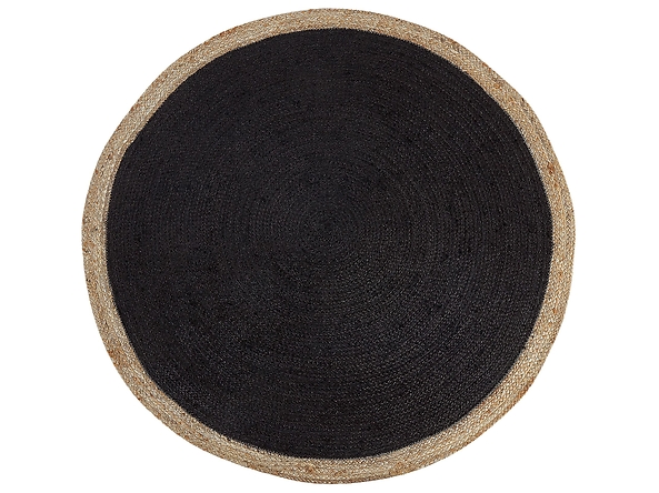 Dywan okrągły z juty ⌀ 120 cm czarny MENEMEN, 226344
