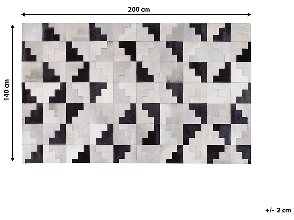 Dywan patchwork skórzany 140 x 200 cm czarno-szary EFIRLI, 227033