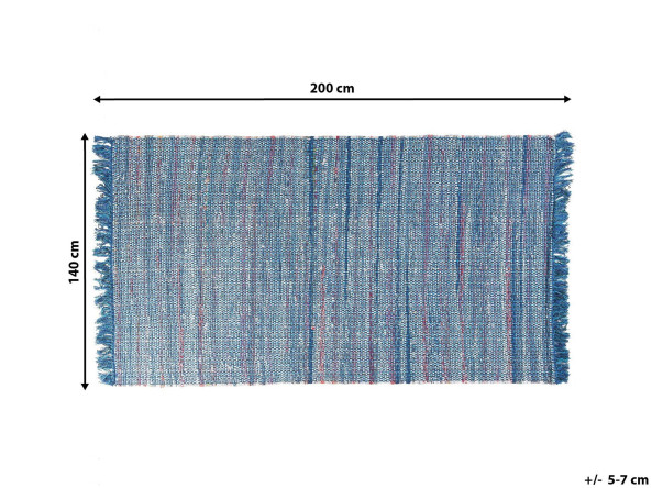 Dywan bawełniany 140 x 200 cm niebieski BESNI, 227588