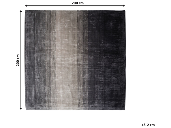 Dywan wiskozowy 200 x 200 cm czarno-szary ERCIS, 227664