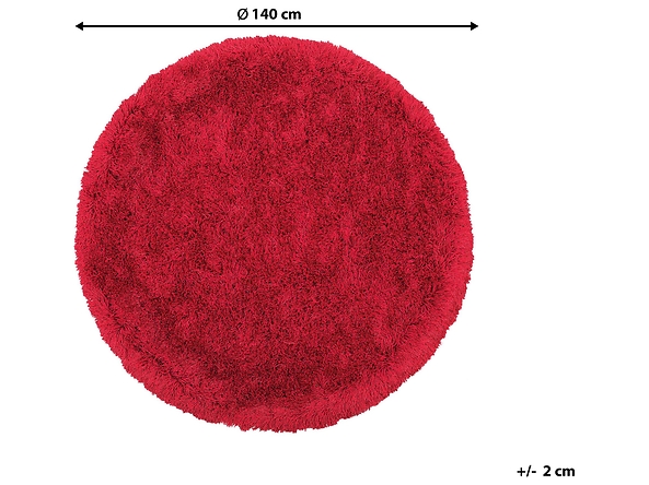 Dywan shaggy okrągły ⌀ 140 cm czerwony CIDE, 228035