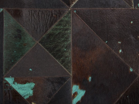 Dywan skórzany 140 x 200 cm brązowo-turkusowy ATALAN, 228307