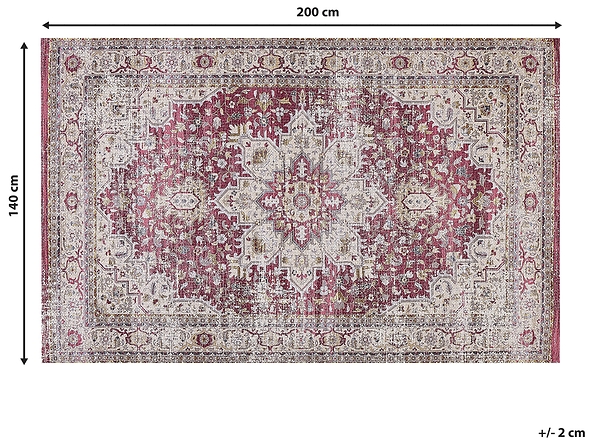 Dywan 140 x 200 cm czerwono-beżowy ARHAVI, 228542