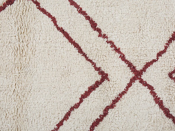 Dywan bawełniany 160 x 230 cm biało-czerwony KENITRA, 229085