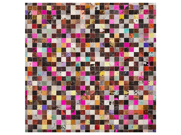 Dywan patchwork skórzany 200 x 200 cm wielokolorowy ENNE, 229245
