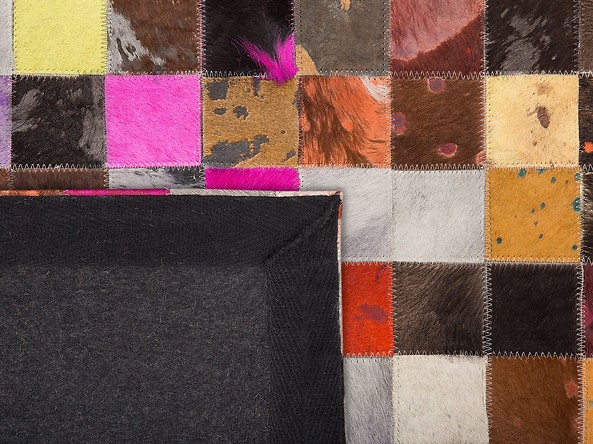 Dywan patchwork skórzany 200 x 200 cm wielokolorowy ENNE, 229246