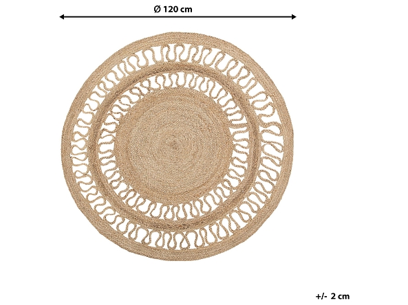 Dywan okrągły z juty ø 120 cm beżowy DIKILI, 229520