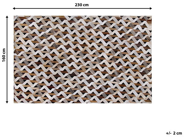 Dywan skórzany 160 x 230 cm brązowo-szary TUGLU, 229665