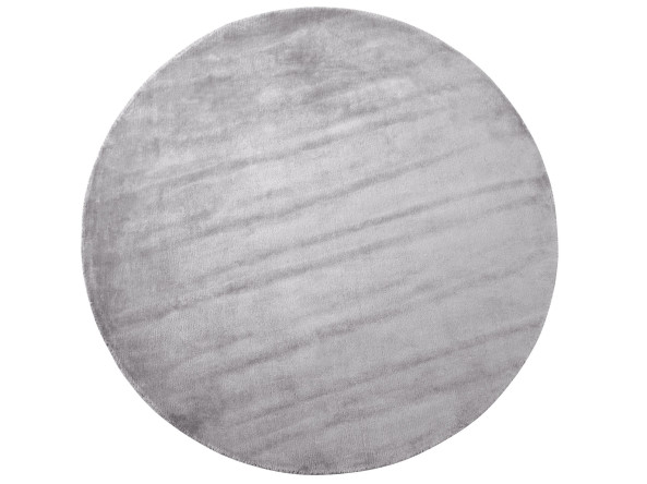 Dywan okrągły z wiskozy ⌀ 140 cm jasnoszary GESI II, 230127