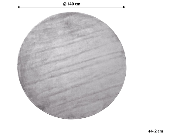 Dywan okrągły z wiskozy ⌀ 140 cm jasnoszary GESI II, 230129