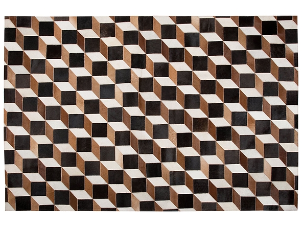 Dywan patchwork skórzany 140 x 200 cm brązowy ALPKOY, 231404
