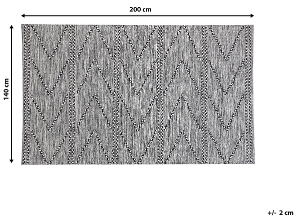 Dywan bawełniany 140 x 200 cm czarno-biały TERMAL, 231432