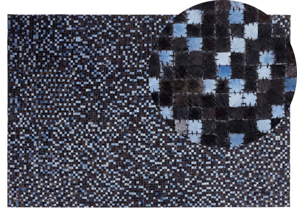 Dywan skórzany 140 x 200 cm brązowo-niebieski IKISU, 231528
