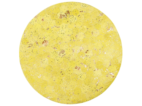 Dywan patchwork okrągły skórzany ⌀ 140 cm żółty ZEYTIN, 232052