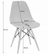 Zestaw stół okrągły TODI 80cm biały + 4 krzesła OSAKA nieb
