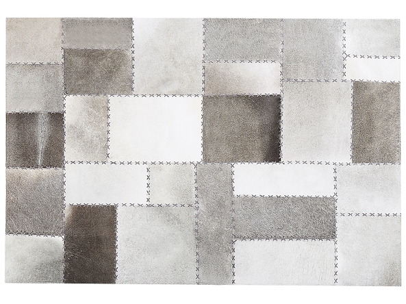Dywan patchwork skórzany brązowoszary 160 x 230 cm PERVARI, 232150