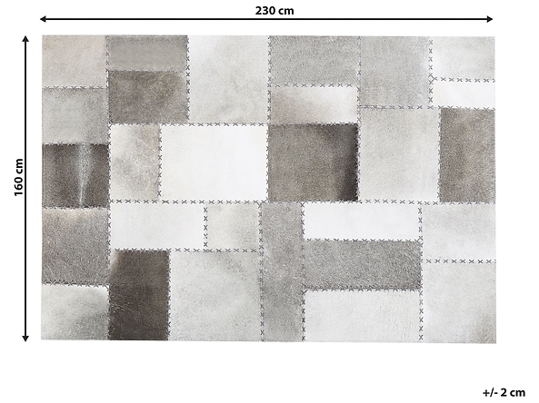 Dywan patchwork skórzany brązowoszary 160 x 230 cm PERVARI, 232152
