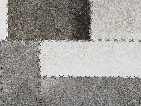 Dywan patchwork skórzany brązowoszary 160 x 230 cm PERVARI, 232154