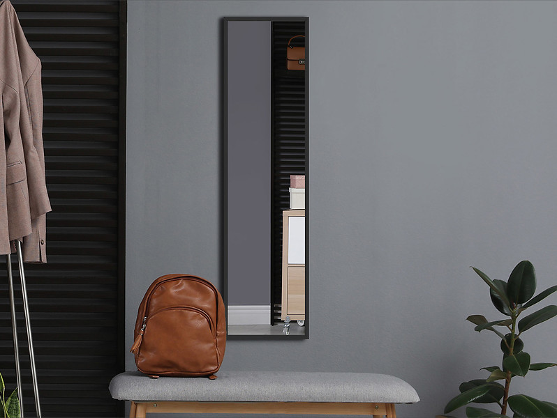 Lustro ścienne Floryda 32x122 cm czarne, 2345953