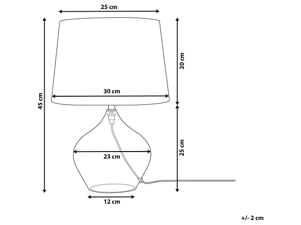 Lampa stołowa szklana czarna OSUM, 237482