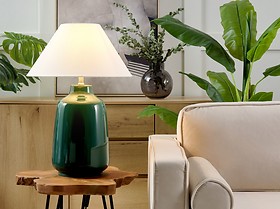 Lampa stołowa ceramiczna zielona CARETA