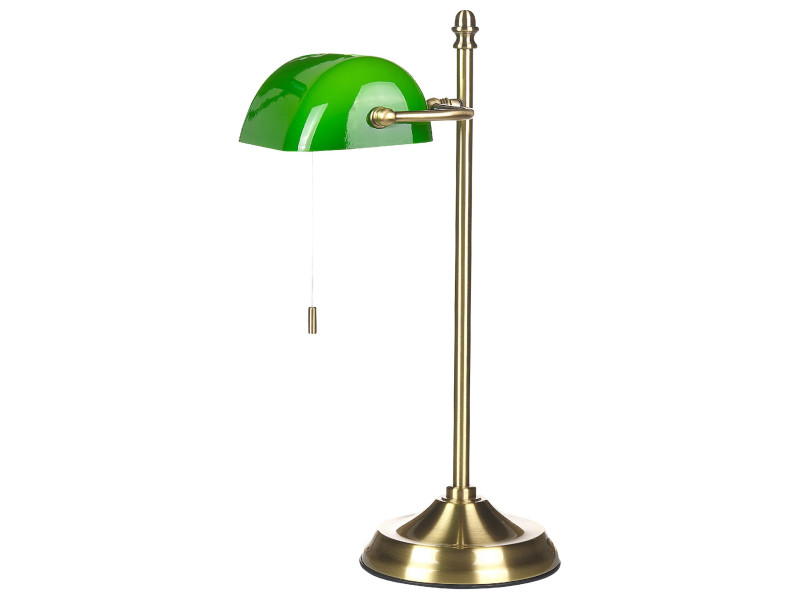 Lampa stołowa metalowa zielona ze złotym MARAVAL, 237955