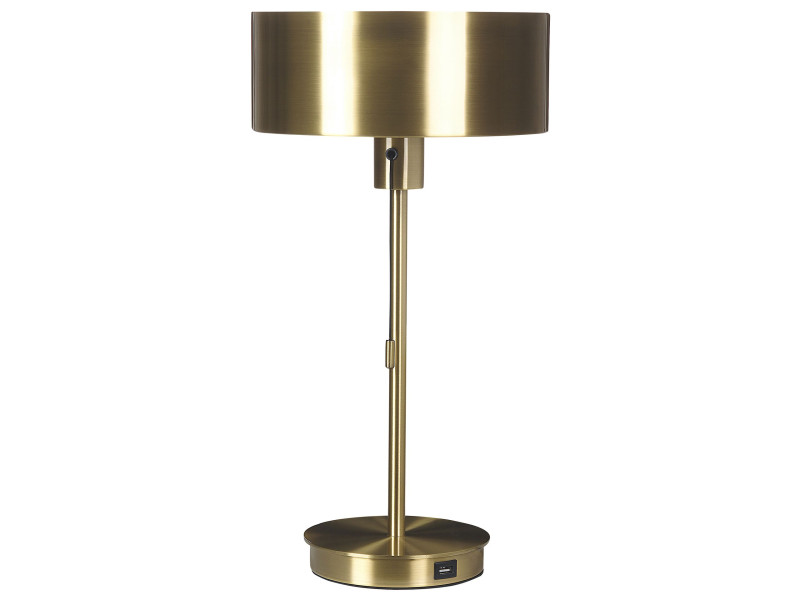 Lampa stołowa metalowa z portem USB złota ARIPO, 238186
