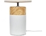 Lampa stołowa ceramiczna biała z jasnym drewnem ALZEYA, 238263