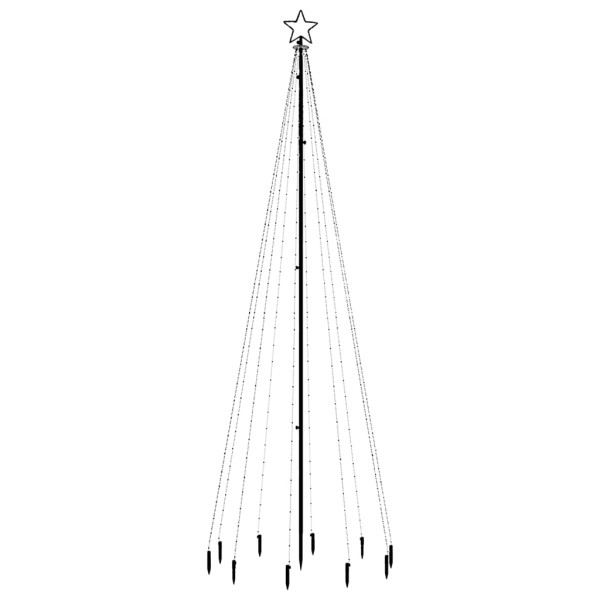 Choinka z kołkiem gruntowym Biały 100 x 100 x 300 cm Stal vidaXL, 2422371