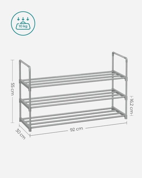 3-Poziomowe Półki Na Buty Metalowe Stojaki Na Buty, 2427401
