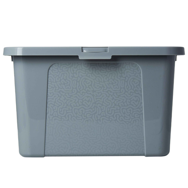 Pojemnik Pudło Plastikowe Z Pokrywą Zamykane 20 L Szary, 2439409