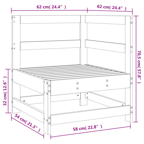 VidaXL Ogrodowa sofa narożna biała, 2466982