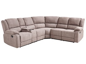 Sofa z manualną funkcją relaksu beżowa ROKKE