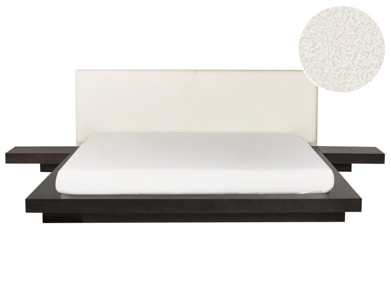 Łóżko wodne materac boucle 180x200 jesion ciemny, 2485791