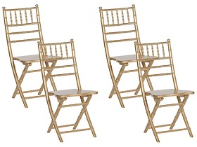 Zestaw 4 krzeseł drewniany złoty MACHIAS