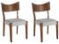 Produkt: Zestaw 2 krzeseł do jadalni drewniany ciemny z szarym EDEN
