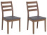 Produkt: Zestaw 2 krzeseł do jadalni ciemne drewno z szarym MODESTO