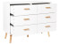 Komoda z 6 szufladami MDF z drewnianymi nóżkami biała, 2495350