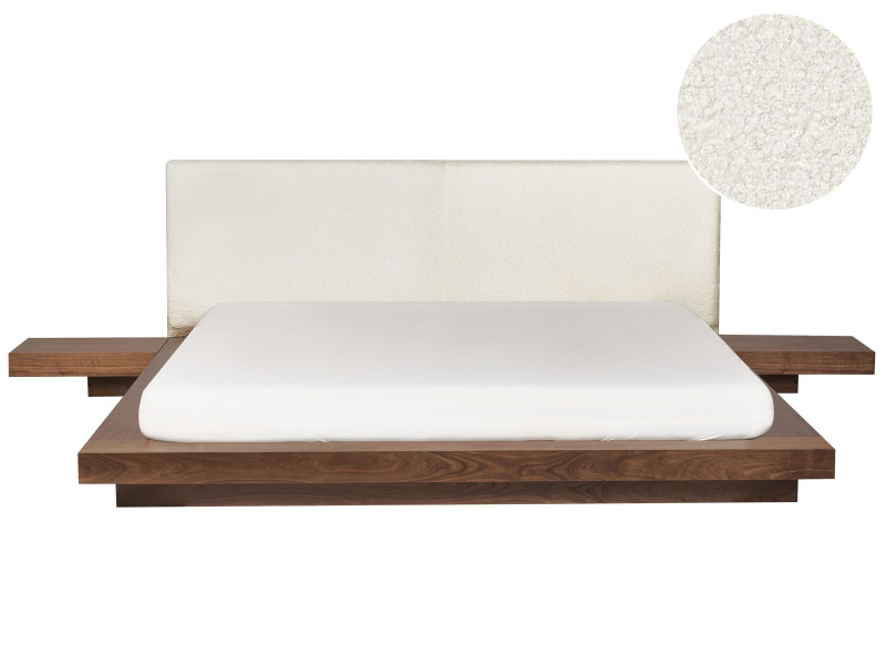 Łóżko wodne materac boucle 180x200 jesion brązowy, 2495906