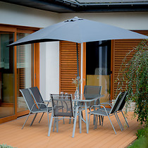 Komplet mebli ogrodowych z parasolem Evora srebrny PATIO